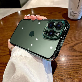 【自带玻璃镜头膜】爵士驼 苹果13手机壳iphone13promax透明简约超薄防摔潮流硅胶镜头全包 苹果13Pro【苹果粉】自带镜头膜/超薄防摔/赠膜