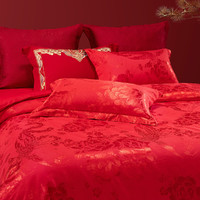 MERCURY 水星家纺 婚庆四件套大红色喜庆套件结婚新婚床单被套婚房床上用品