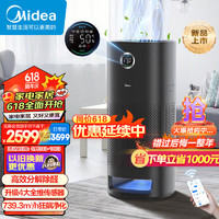 Midea 美的 空气净化器除甲醛除烟味滤芯家用卧室宠物吸猫毛净化器除过敏源除螨新风机KJ700G-S7