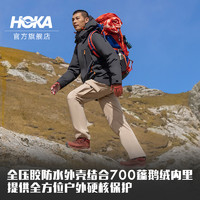 HOKA ONE ONE 男款冬季防水羽绒派克户外保暖深灰色