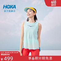 HOKA ONE ONE 新款女款夏季专业跑步背心舒适透气运动轻薄修身干爽 碧空色 L