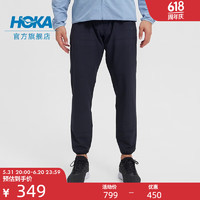 HOKA ONE ONE 男款春夏热身长裤休闲舒适轻量百搭运动裤 黑色（尺码偏大） S