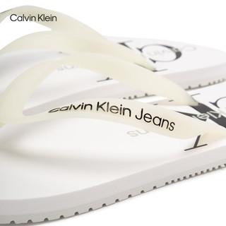 Calvin KleinJeans【父亲节】男士简约ck字母印花泳池人字拖凉鞋YM00838 YBR-月光白 41