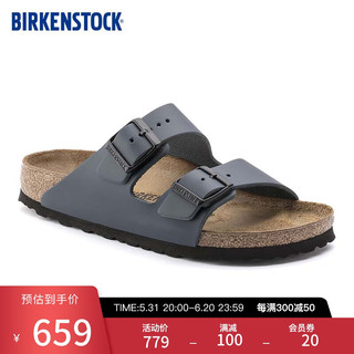 BIRKENSTOCK勃肯软木拖鞋男女同款牛皮拖鞋Arizona系列 蓝色常规版51151 46