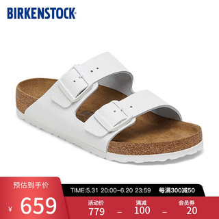 BIRKENSTOCK勃肯软木拖鞋男女同款牛皮拖鞋Arizona系列 白色窄版1025061 39