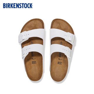 BIRKENSTOCK勃肯软木拖鞋男女同款牛皮拖鞋Arizona系列 白色窄版1025061 35