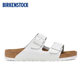 BIRKENSTOCK勃肯软木拖鞋男女同款牛皮拖鞋Arizona系列 白色常规版1025048 40