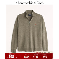 ABERCROMBIE & FITCH男装 美式复古小麋鹿商务保暖柔软羊绒毛衣针织衫 321945-1 橄榄绿 XL (180/116A)