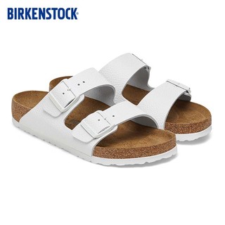 BIRKENSTOCK勃肯软木拖鞋男女同款牛皮拖鞋Arizona系列 白色窄版1025061 37