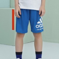 adidas 阿迪达斯 男童裤子夏季薄款运动短裤时尚大LOGO宽松透气