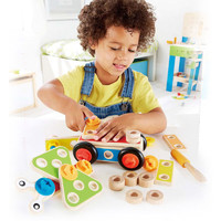 Hape 儿童早教玩具自由组装互动百变木匠工具小套男孩生日礼物E3080