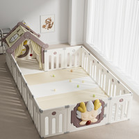 mloong 曼龙 XWLWL-1 许愿屋围栏 16+2片 180*250cm+爬行垫 奶酪色 180*250*4cm