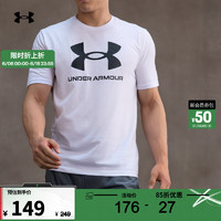 安德玛 UNDERARMOUR）春夏Sportstyle Logo男子训练运动短袖T恤1382911 白色100 XL