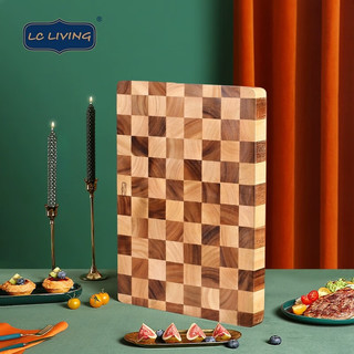 LC LIVING泰国相思木菜板棋盘格实木砧板切菜板家用案板加厚40x28.5x4 【加厚】40x28.5x4耐砍耐剁