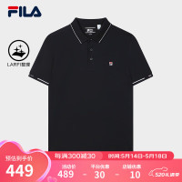 FILA 斐乐男子针织短袖POLO衫2024夏季商务休闲基础上衣 传奇蓝-NV 185/104A/XXL