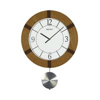 SEIKO 精工 日本精工时钟16英寸时尚家用钟表金属钟摆客厅书房实木挂钟
