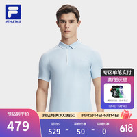 FILA 斐乐男子针织短袖POLO衫2024夏季网球运动基础上衣 艾丽斯蓝-LB 190/108A/XXXL