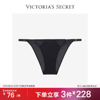 VICTORIA'S SECRET 可调节弹性细带舒适半包臀女士内裤 54A2黑色 11237976 M