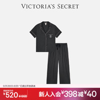 VICTORIA'S SECRET 宽松夏秋短袖长裤睡衣女套装休闲外穿家居服送女友老婆闺蜜 54A2黑色14979 S