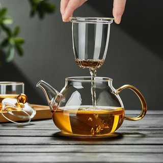 家用功夫茶具套装耐高温加厚泡茶器茶水分离花茶壶玻璃茶壶