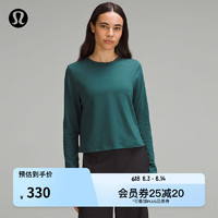 lululemon丨Classic-Fit 女士经典剪裁棉混纺长袖 T 恤 LW3FGES 蓝绿色 4