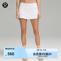lululemon丨Pace Rival 女士运动中腰短裙 速干芯吸 LW8A84R 白色 XS/4