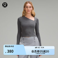 lululemon丨Soft Ribbed 女士不对称款罗纹长袖 T 恤 LW3HXNS 石墨灰 10