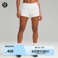 lululemon丨Speed Up 女士运动中腰短裤 4" *内衬款 LW7AVLT 白色 6