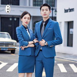 qianyiyang千以扬西服套装男女职业装单排扣西服套装商务正装男修身