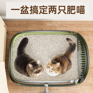 春巴尼巴猫砂盆大号全半封闭大号猫厕所幼猫猫沙盆特大防臭猫屎盆防外溅 薄荷绿大号(18斤内)50*34*18cm