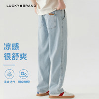 LUCKY BRAND 牛仔裤男夏季男士休闲裤宽松直筒阔腿裤子男潮流美式复古男裤