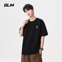 GLM 短袖t恤男2024夏季青少年韩版半袖体恤衫潮流印花宽松上衣男装