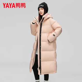 鸭鸭（YAYA）极寒羽绒服女冬中长款过膝时尚收腰加厚冬季保暖休闲外套潮XJ 黑色 S/155