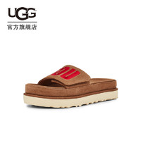 UGG 夏季女士舒适休闲厚底简约字母时尚沙滩凉鞋凉拖鞋 1110110