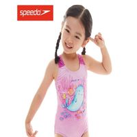 SPEEDO 速比涛 儿童泳衣女童2023新款数码印花可爱小童连体泳装速干抗氯