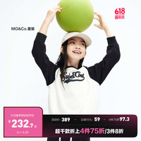 little MO&Co.little moco童装装男女童纯棉插肩袖长袖卫衣KBC3SWST08 黑色2 120/56