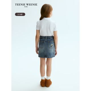 Teenie Weenie Kids小熊童装24春季女童百搭舒适休闲牛仔半裙 深蓝色 160cm