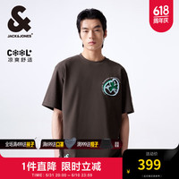 杰克·琼斯（JACK&JONES）24夏季NBA联名款凯尔特人队春夏款舒适凉感短袖T恤男士224201358 黑橄榄E06 165/88A/XS
