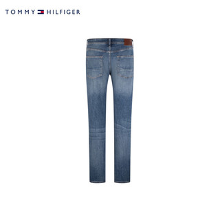 TOMMY HILFIGER24新款早秋男装复古做旧蓝色水洗微弹直筒牛仔裤MW0MW36247 牛仔蓝1C7