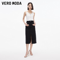 VERO MODA 半身裙2023早秋新款休闲百搭简约高腰显瘦气质牛仔裙