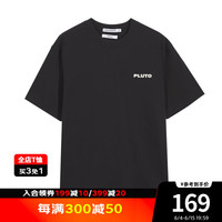 美特斯邦威T恤男女同款2024夏季潮酷布鲁托系列印花短袖上衣 影黑 175/L