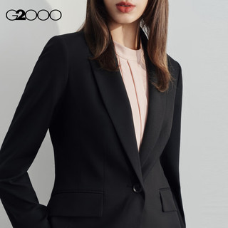 G2000【舒适弹性】女装2024春夏提花肌理弹性西服外套【合G2】 轻薄弹力-黑色修身25寸 36