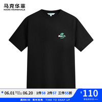 马克华菲【冰氧吧】短袖T恤男24夏新潮印绣透气亲肤休闲百搭凉感上衣T恤衫 306棕色 S