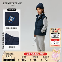 Teenie Weenie Kids小熊童装24冬季男女童纯色立领无袖羽绒服 藏青色 160cm