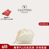 华伦天奴VALENTINO女士 VLOGO POUF 羊皮泡芙包 象牙白色 均码