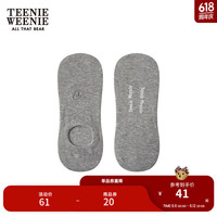 Teenie Weenie小熊2024年夏季纯色刺绣船袜硅胶防滑条时女袜 灰色 FRE