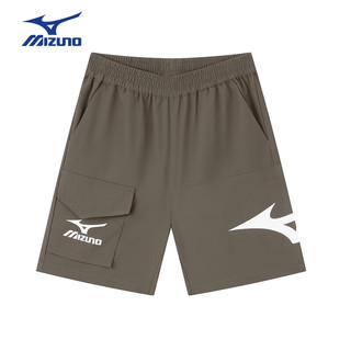 美津浓（MIZUNO）Mizuno儿童短裤夏季运动裤男女中大童户外透气舒适裤子 灰绿色  120cm (身高115cm-125cm)