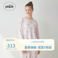 gelatopique 24春夏女睡衣恐龙印花柔软长袖T恤PWCT241307 粉色 F