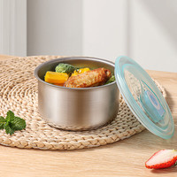 拜杰不锈钢冰箱保鲜盒食品留样盒米饭分装盒水果咸菜收纳盒 500ml单只 不锈钢保鲜盒 单只装