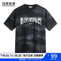 马克华菲【渐变色】短袖T恤男士24夏质感字母印花休闲百搭潮流上衣T恤衫 001黑色 XXL